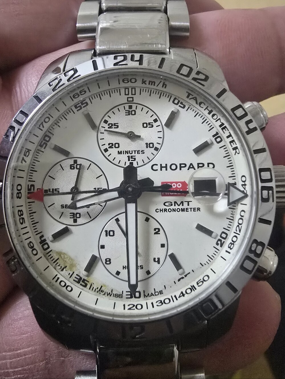 Chopard GMT Chronometer Men's Stainless Steel Watch - White Dial